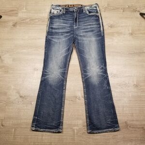 Rock Revival Cambria Ultra High Rise Curvy Boot Jeans Womens 33x30 Distressed